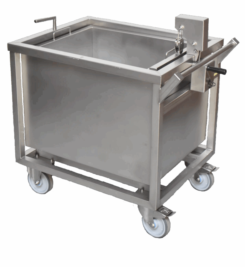 Packshot équipement de manutention pour trempage de bacs inox